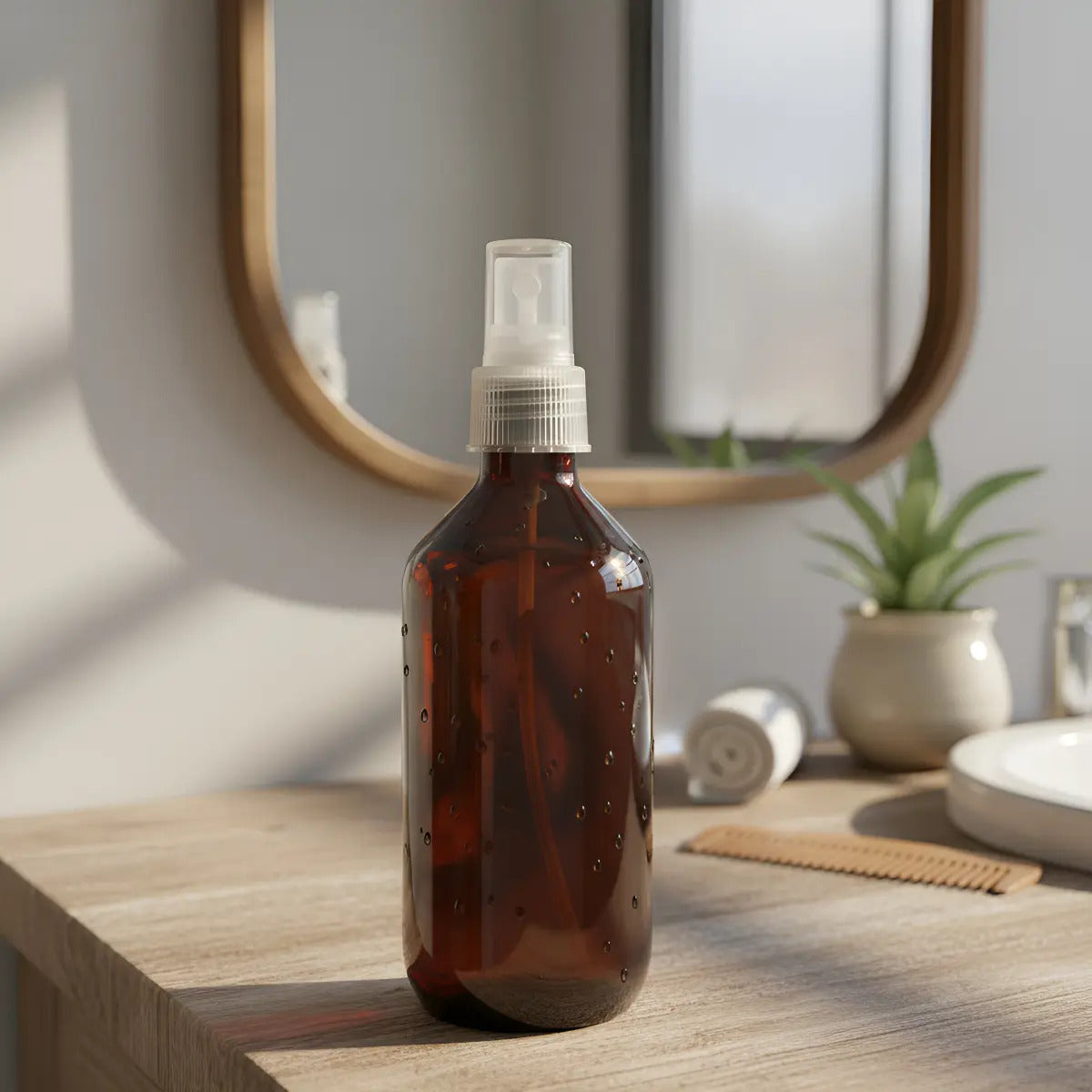 Botella PET de 250 ml con Atomizador | Ámbar, Blanco y Transparente