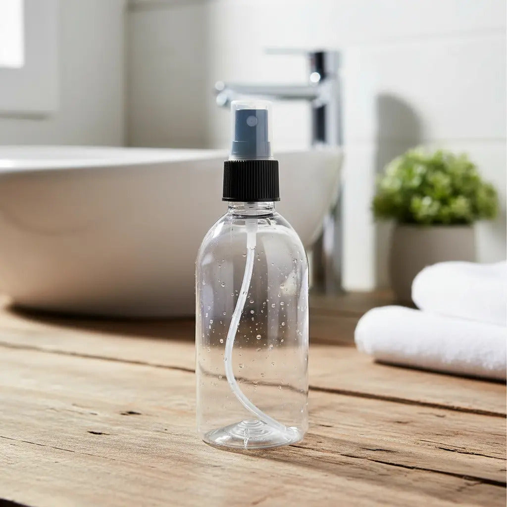 Botella PET de 250 ml con Atomizador | Ámbar, Blanco y Transparente