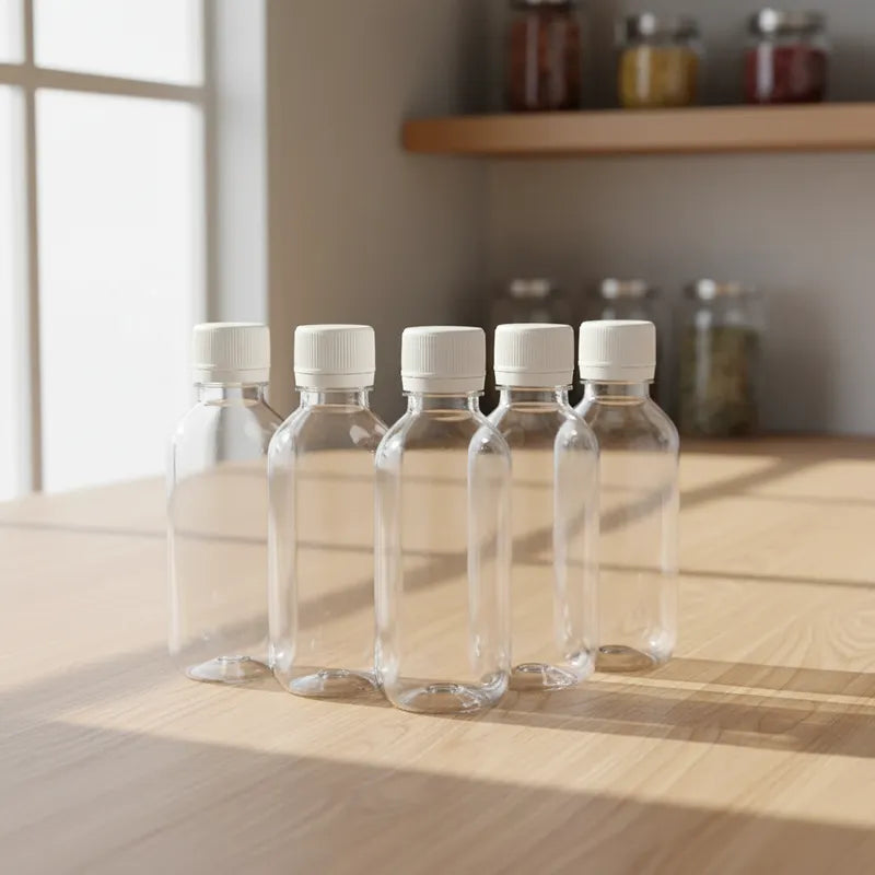 Botellas PET 125 ml con Tapa de Seguridad | Jarabes, Cosmética y Alimentos