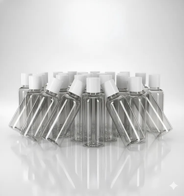 Botella PET de 125 ml con tapa Disc Top