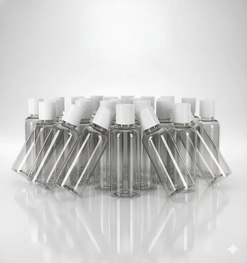 Botella PET de 125 ml con tapa Disc Top