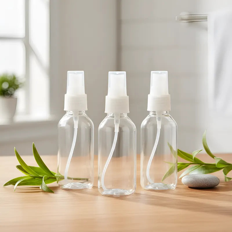 Botella PET de 125 ml con Atomizador | Ámbar, Blanco y Transparente