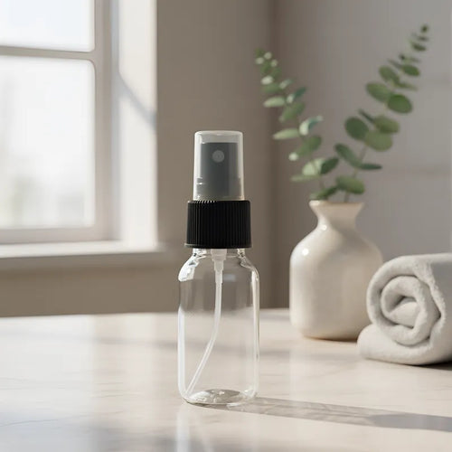 Botella PET de 40 ml con Atomizador | Ámbar, Blanco y Transparente